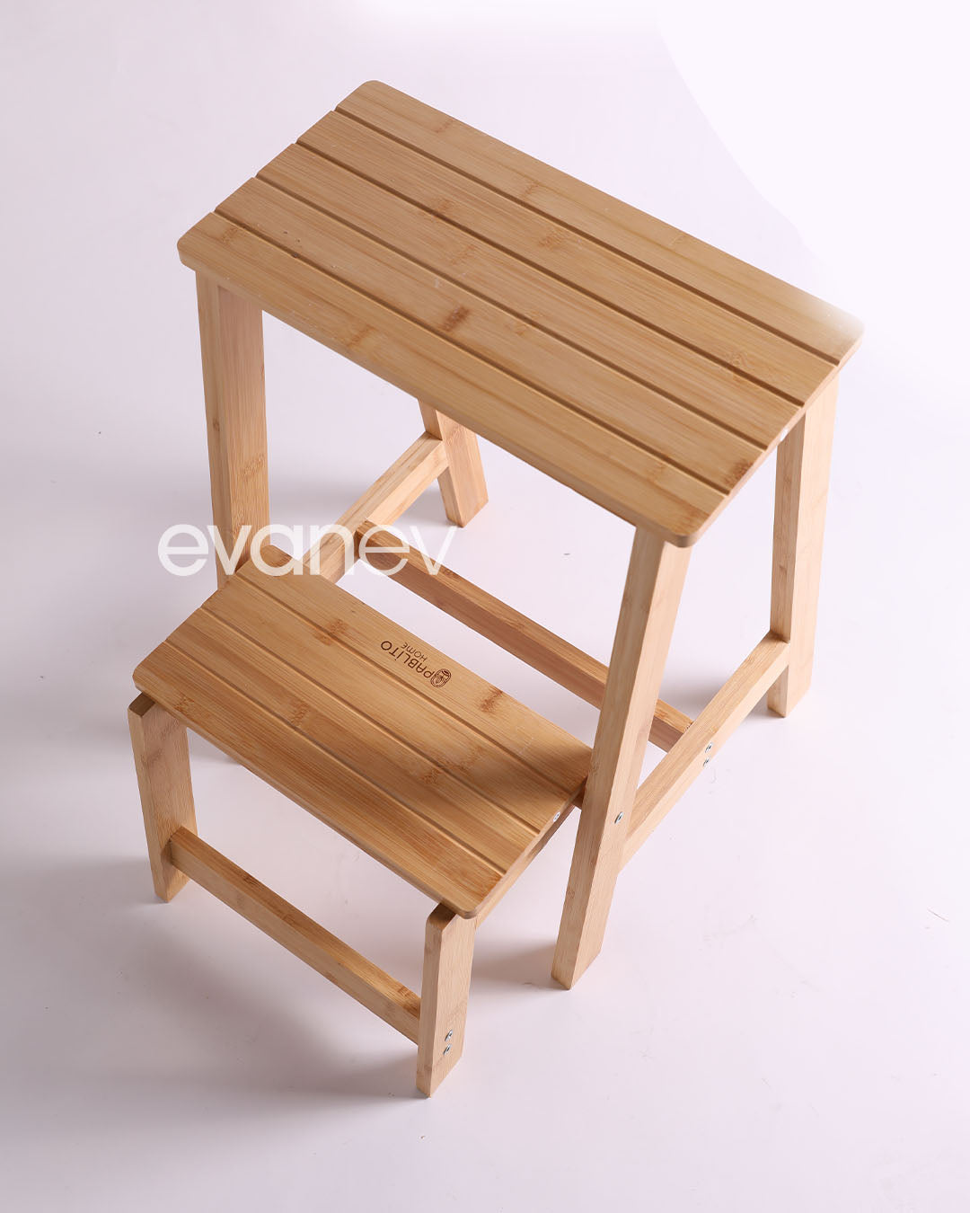 %100 Doğal Bambu 2 Basamaklı Çok Amaçlı Tabure & Merdiven