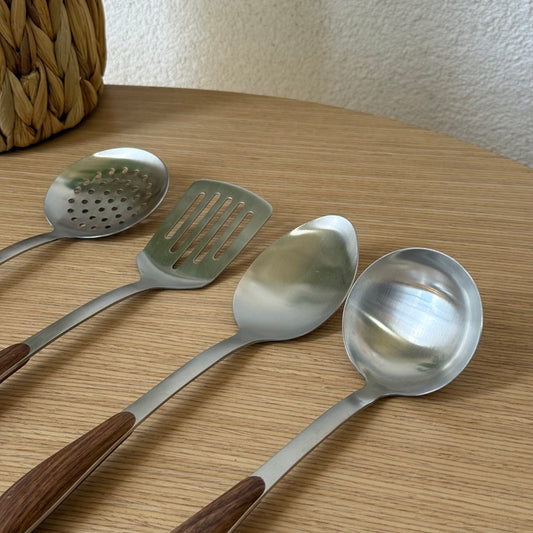 Cookerlly Ahşap Tutmalı Çelik Mutfak Seti 4 Parça KOD:1764-65-66-67
