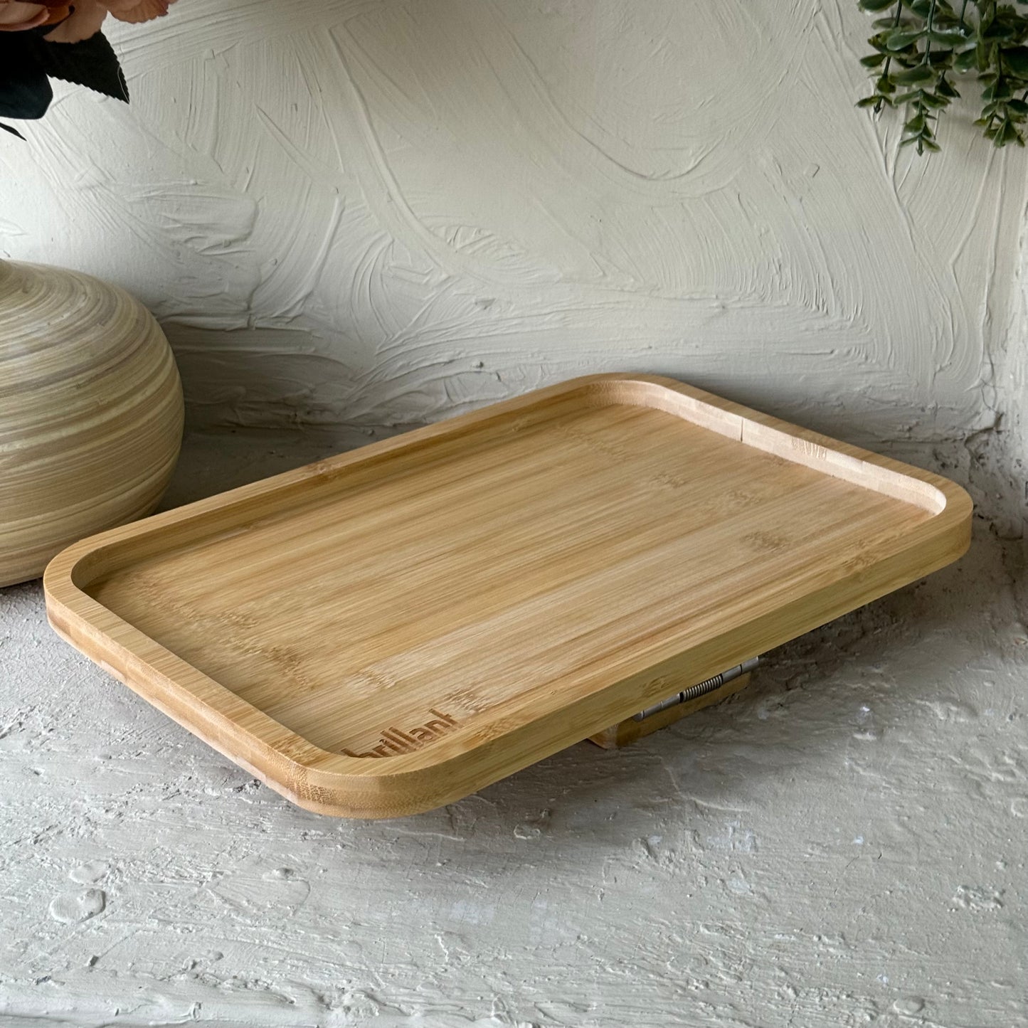 Diamond Bambu Dikdörtgen Koltuk Kenarı Tepsi 38x26 cm KOD:6590