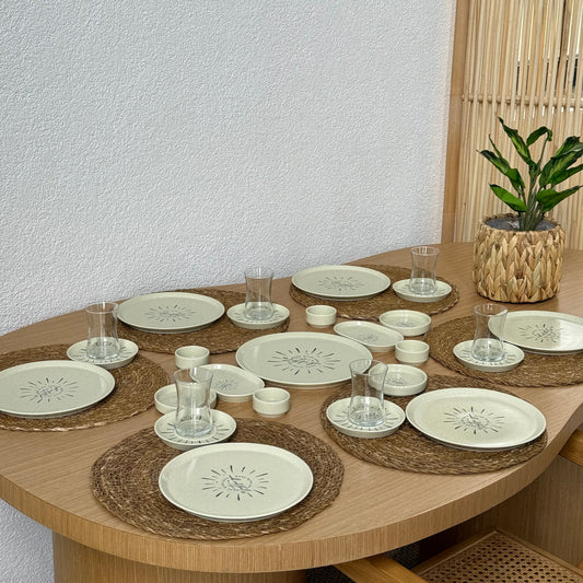 Pashally 28 Parça Porselen Kahvaltı Takımı Krem