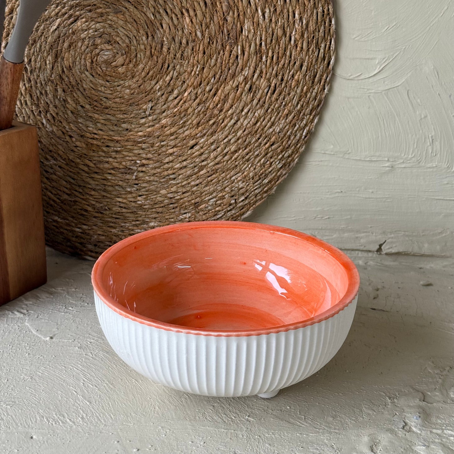 Pasha Çift Renkli Seramik Kase Turuncu KOD:1078