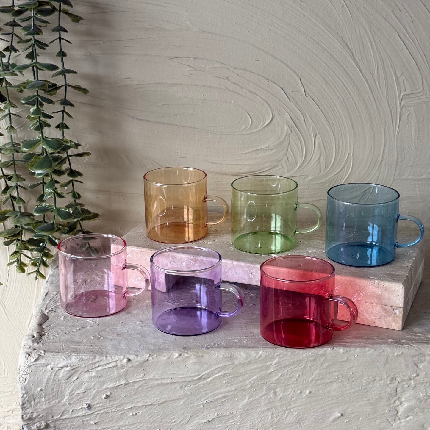 Tully Renkli Borosilikat Cam Espresso Kupa Seti 140 ml KOD:129