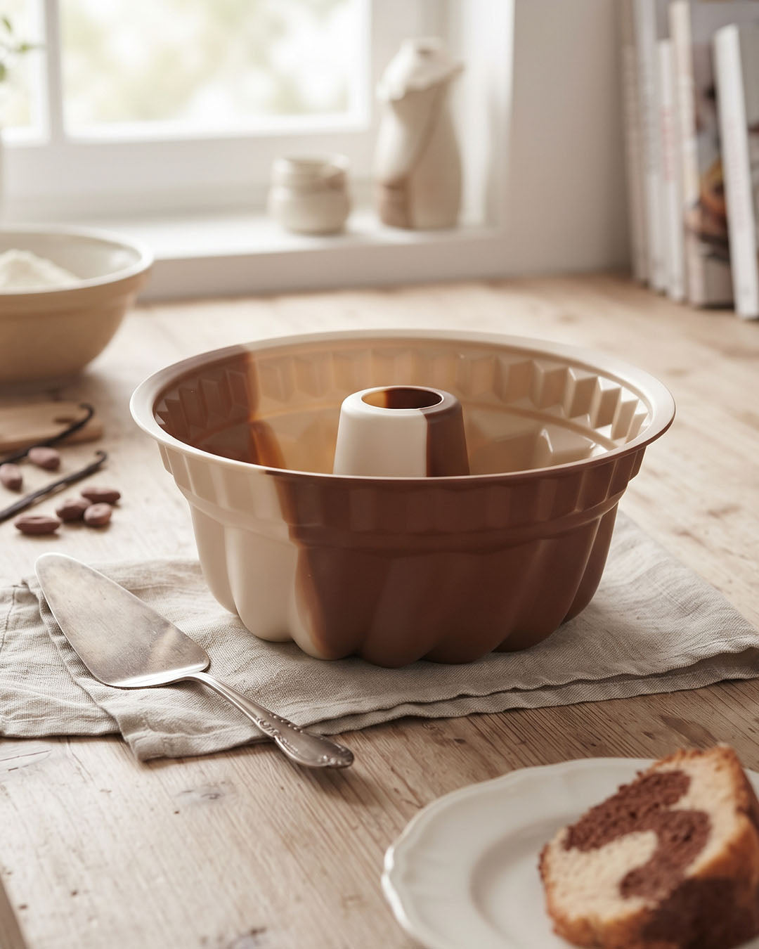 Pastel 3 Renkli Ortası Delikli Silikon Kek Kalıbı K1702