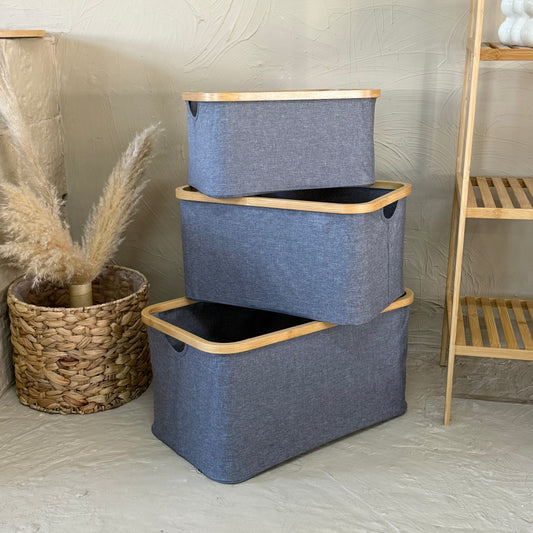 Lalezar Bambu Tutmalı 3 Boy Organizer Seti Gri KOD:8017-16-15