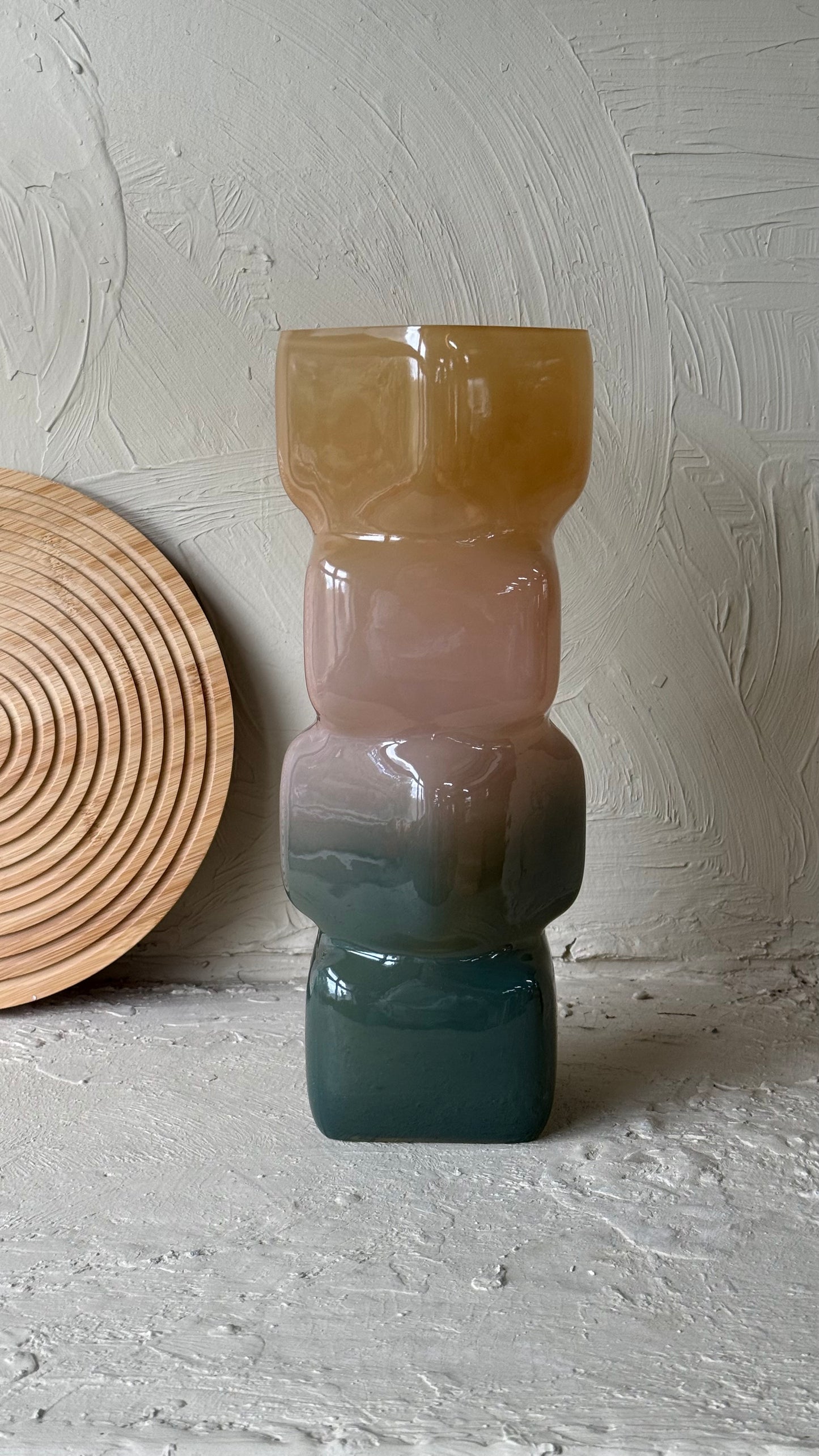 Selina Modern Cam Vazo Kahve Rengi Büyük Boy KOD:CH-341