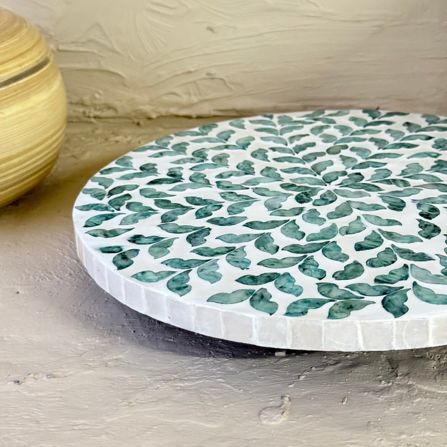 SVR Sedef Dönen Yuvarlak Sunumluk KOD:6183 Mavi-Yeşil