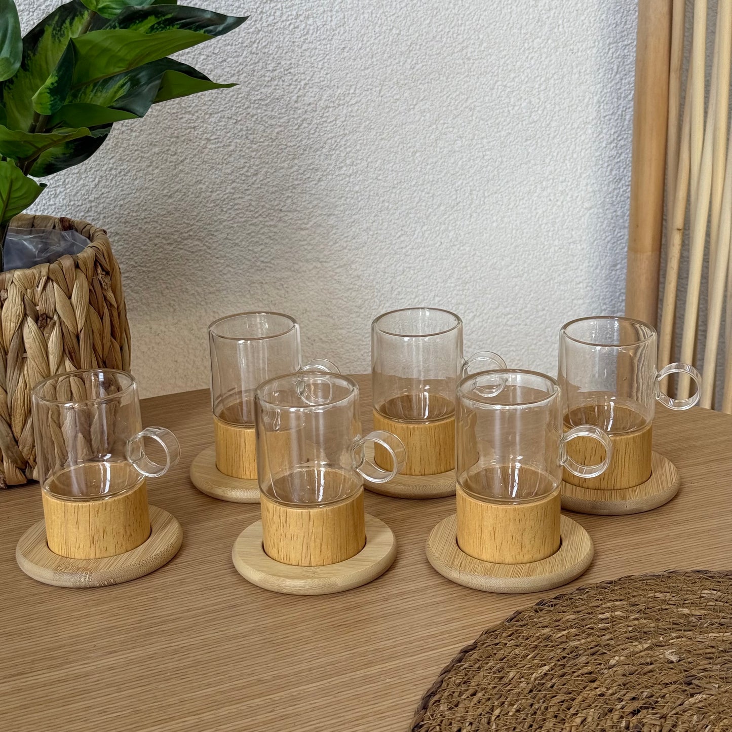 Miter Bambu Altlığı Çay Seti 6 Kişilik KOD:94