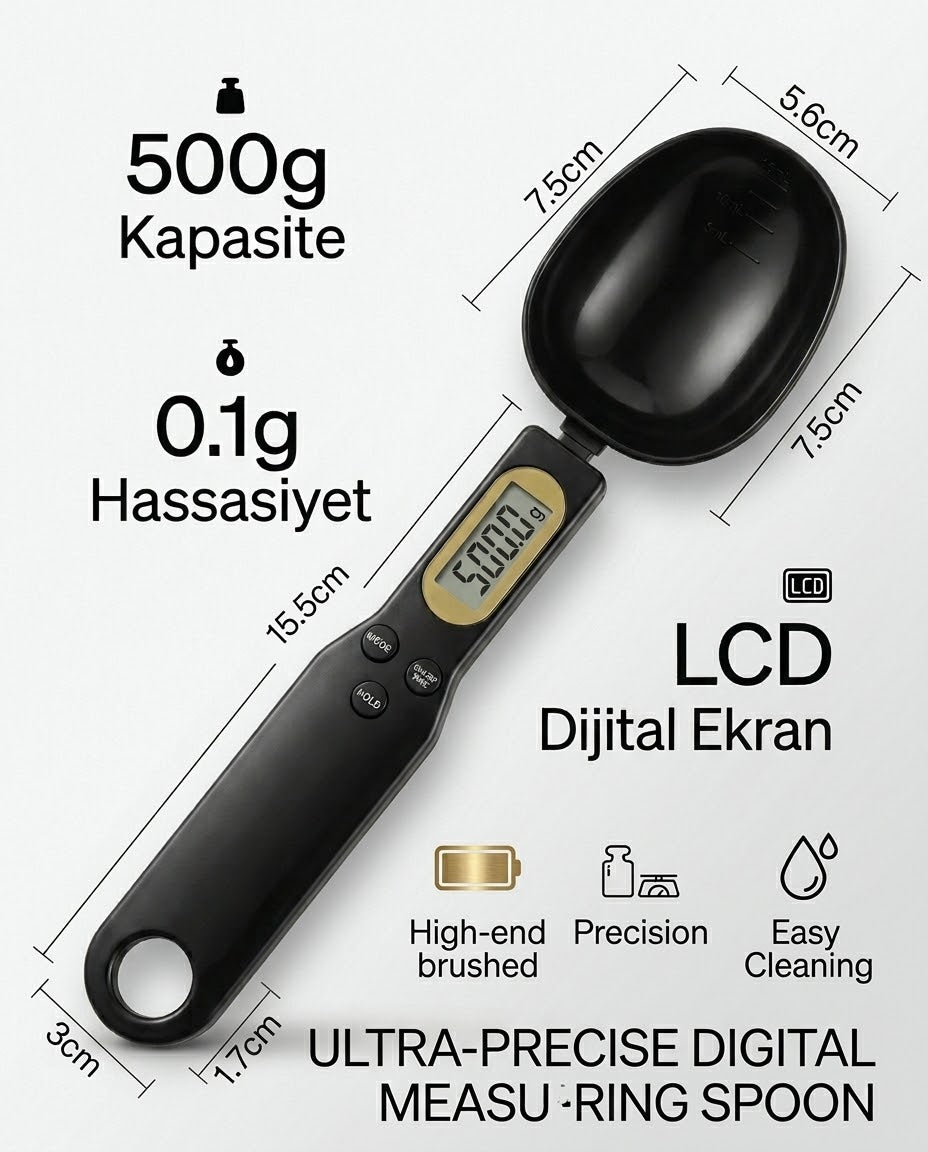 Hassas Dijital Mutfak Tartılı Kaşık (500g / 0.1g)