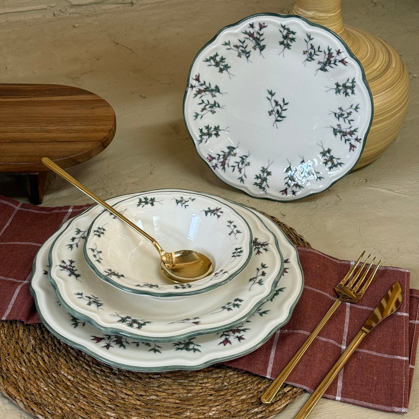 Porser 24 Parça Porselen Yemek Takımı 6 Kişilik KOD:TERRA-30302