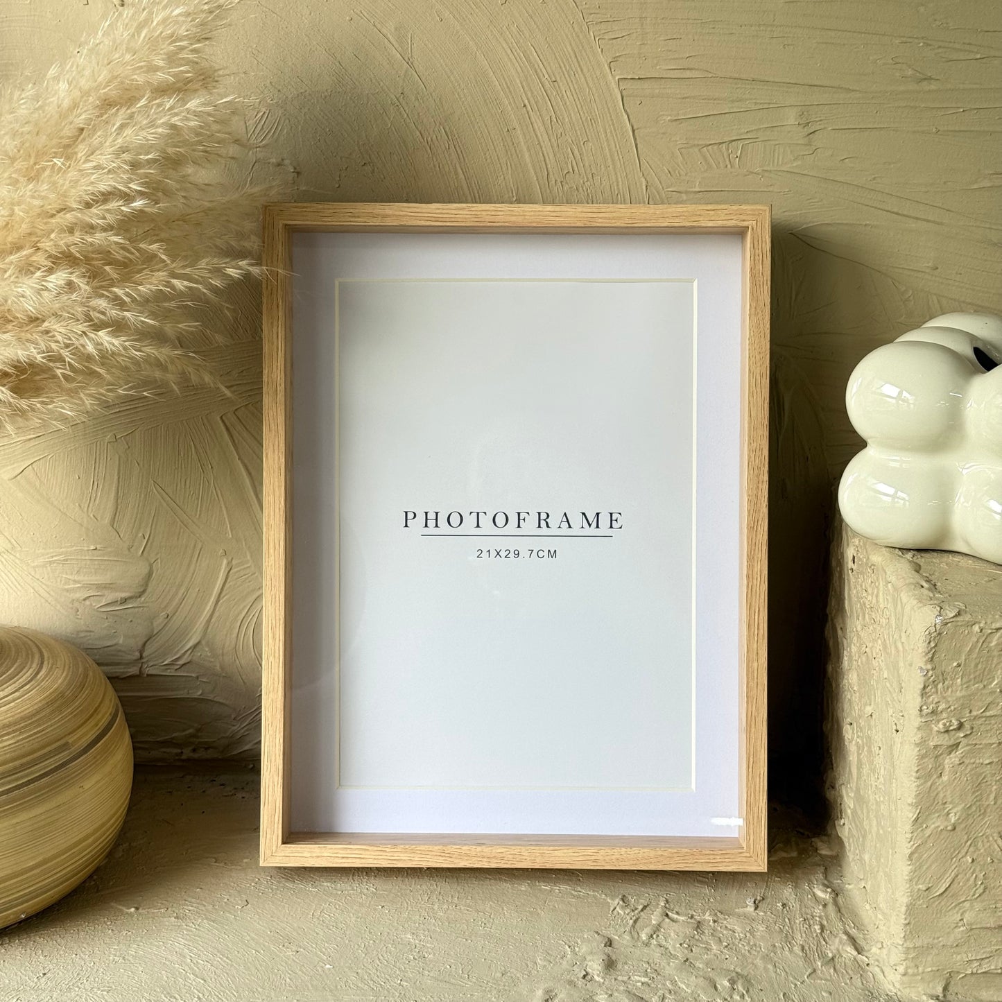 İKAE Ahşap Çerçeve Büyük Boy Çift Camlı KOD:3182-beyaz