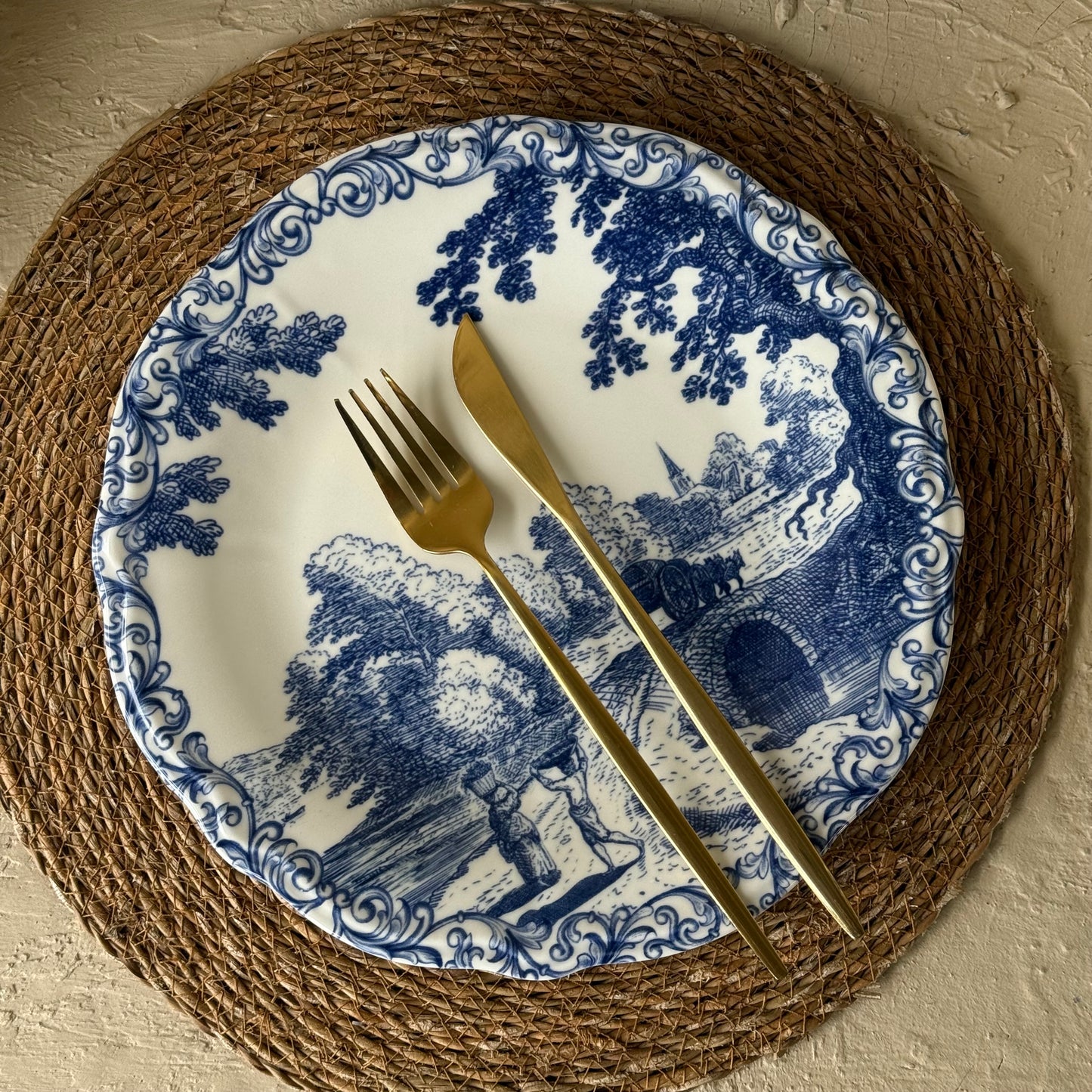 Porser Porselen 24 Parça Yemek Takımı 6 Kişilik Mavi KOD:MARVAİL-30402-4