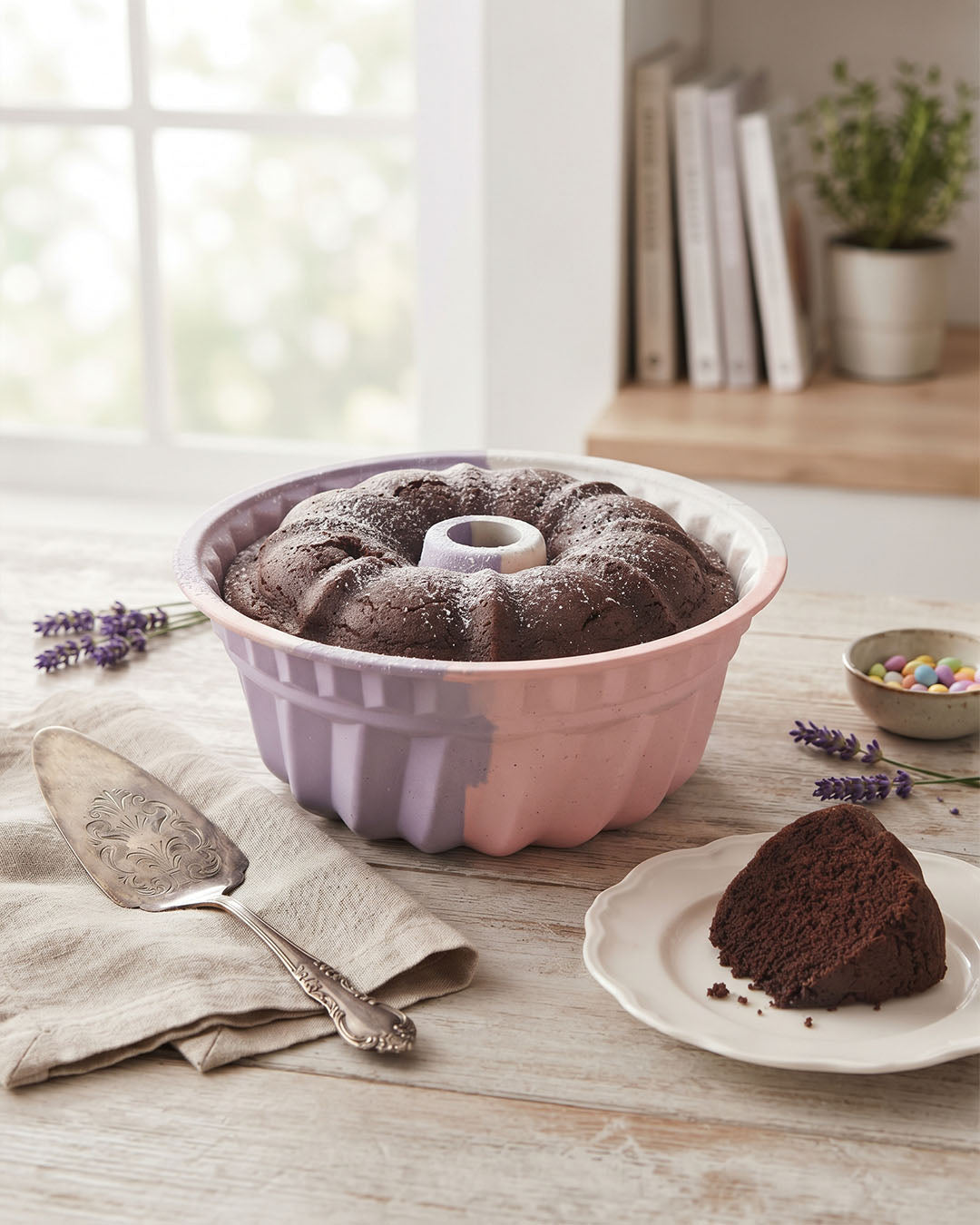 Pastel 3 Renkli Ortası Delikli Silikon Kek Kalıbı P1702