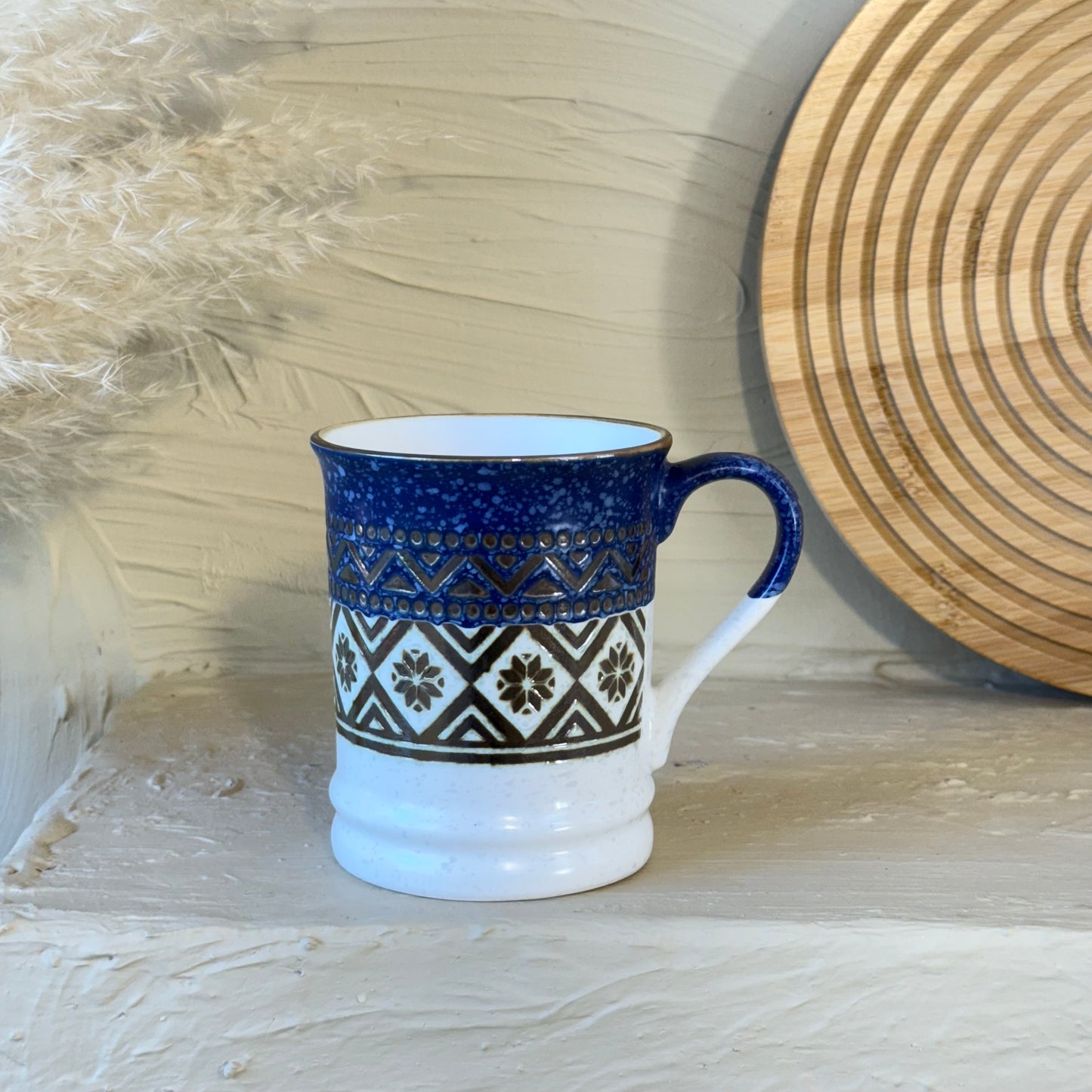 Tutku Porselen Boho Kupa 400 ml Saks Mavi KOD:3035