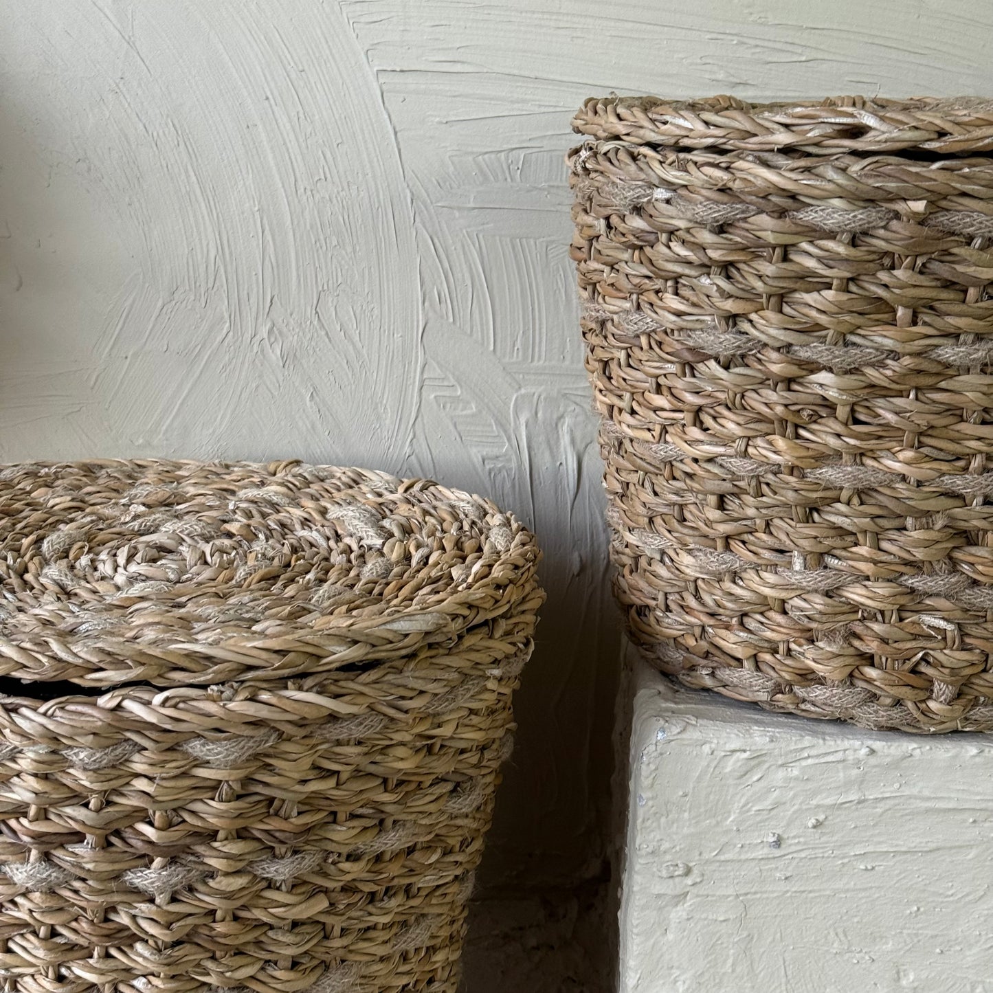 SVR Kapaklı İki Boy Yuvarlak Hasır Patates Soğanlık Naturel KOD:15841