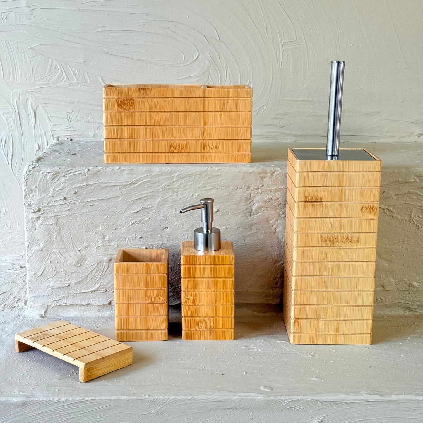 ZBERN 5 Parça Bambu Banyo Seti