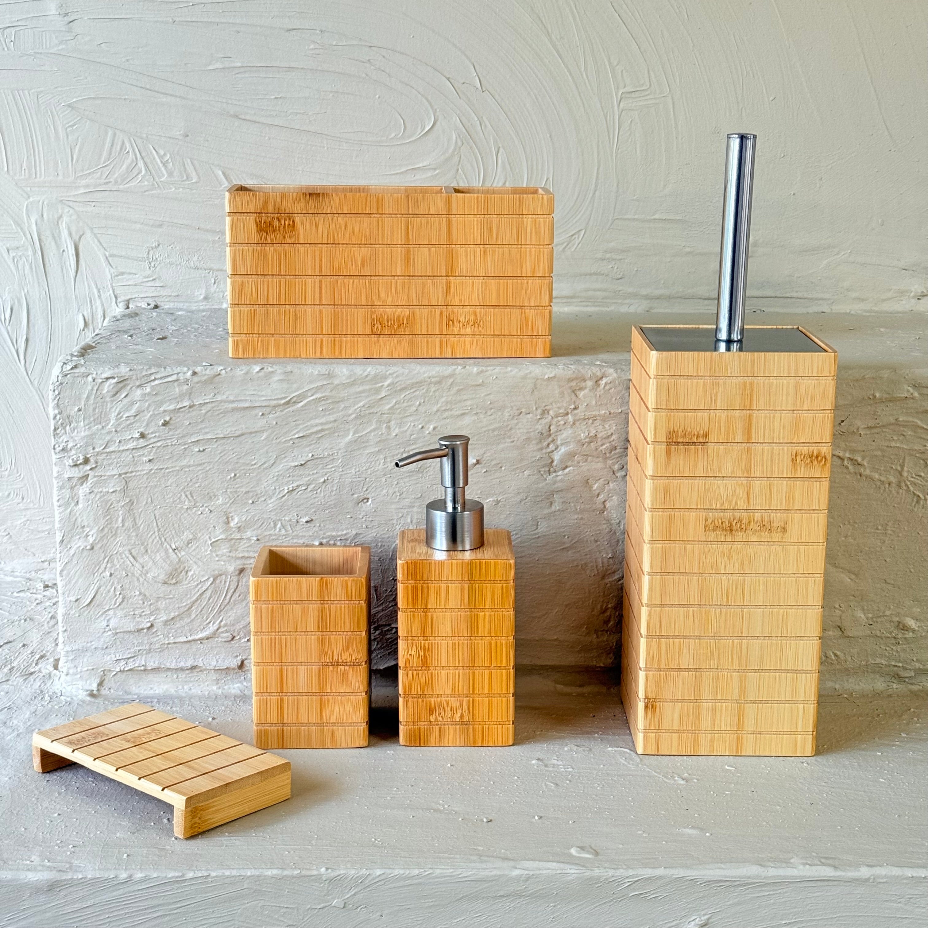 ZBERN 5 Parça Bambu Banyo Seti