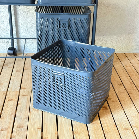 Evanev 3 Katlı Açılır Kapanır 6 Çekmeçeli Tekerlekli Kare Ferforje Sebzelik Gri KOD:1059T