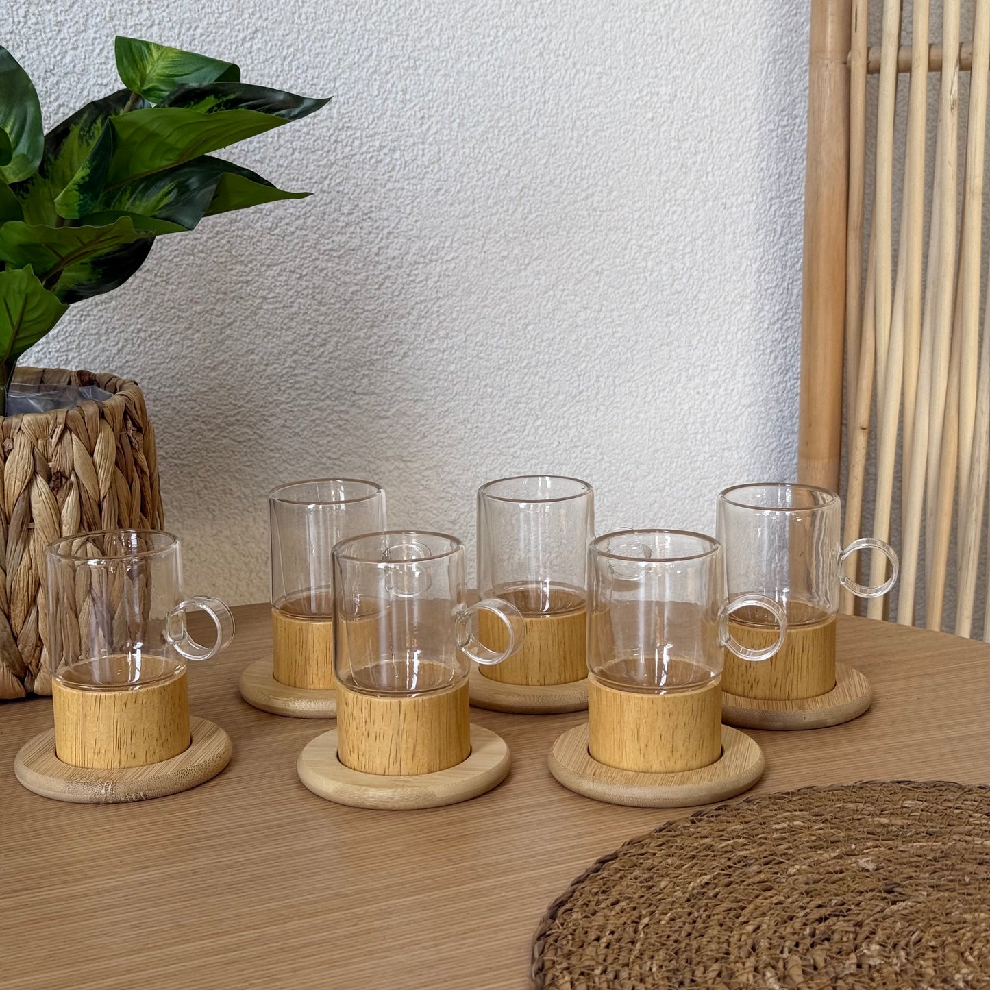 Miter Bambu Altlığı Çay Seti 6 Kişilik KOD:94