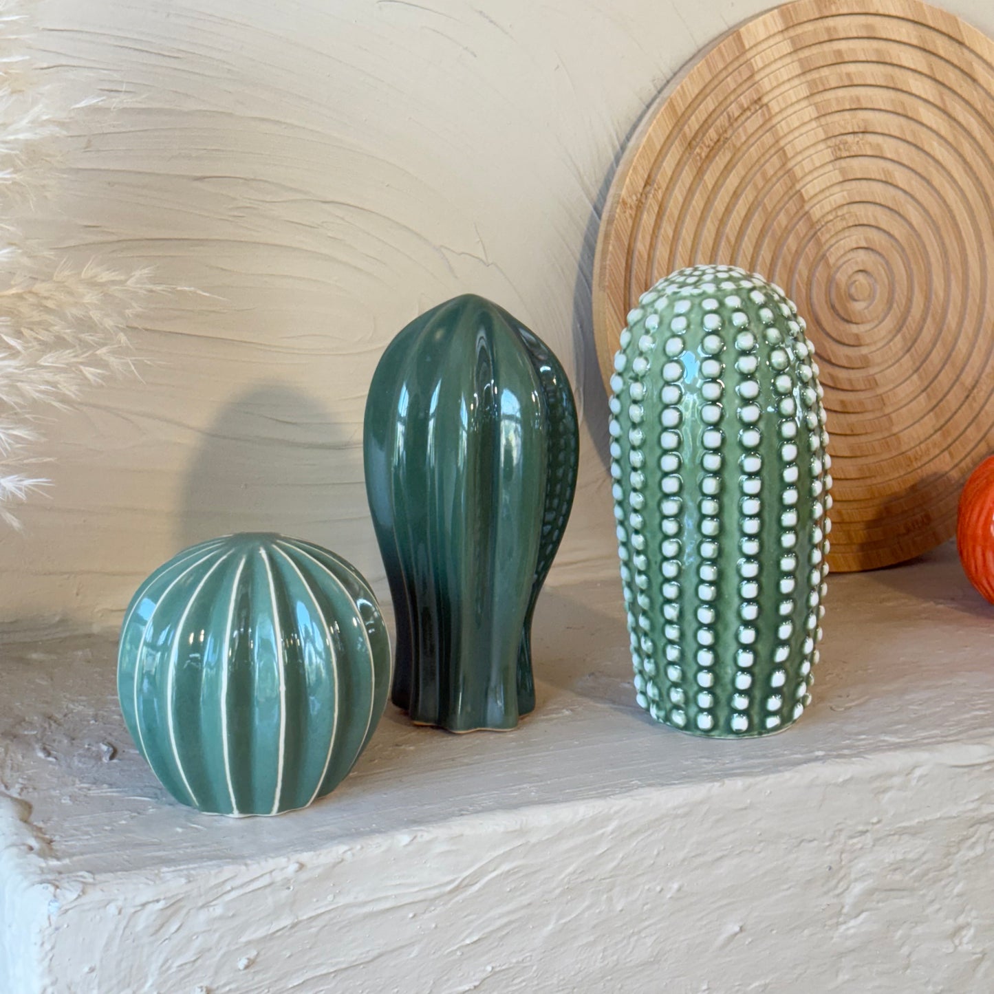 İKAE Kokosh 3'Lü Porselen Kaktüs Seti