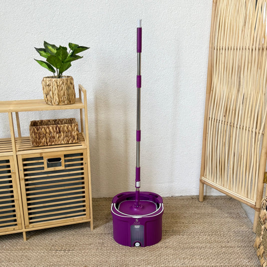 S still Temiz Su ile Kirli Suyu Ayıran Otomatik Temizlik Mop Seti Mor