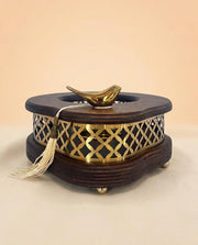 Royal Premium Ahşap Tealight Mumlu Isıtıcı & Dekoratif Sunumluk 11540
