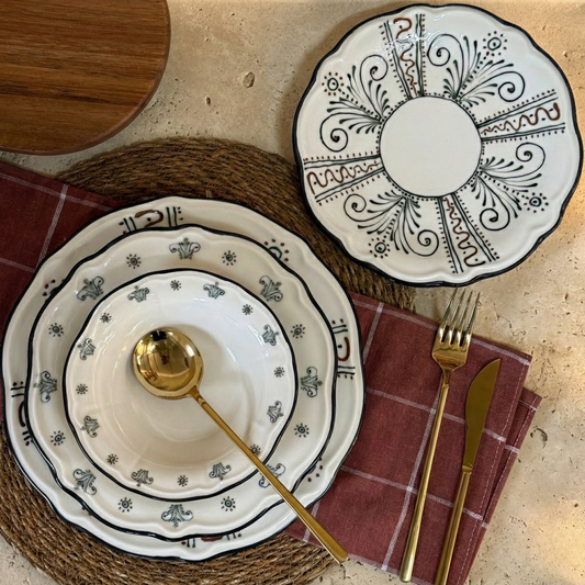 Porser 24 Parça Porselen Yemek Takımı 6 Kişilik KOD:HELEN