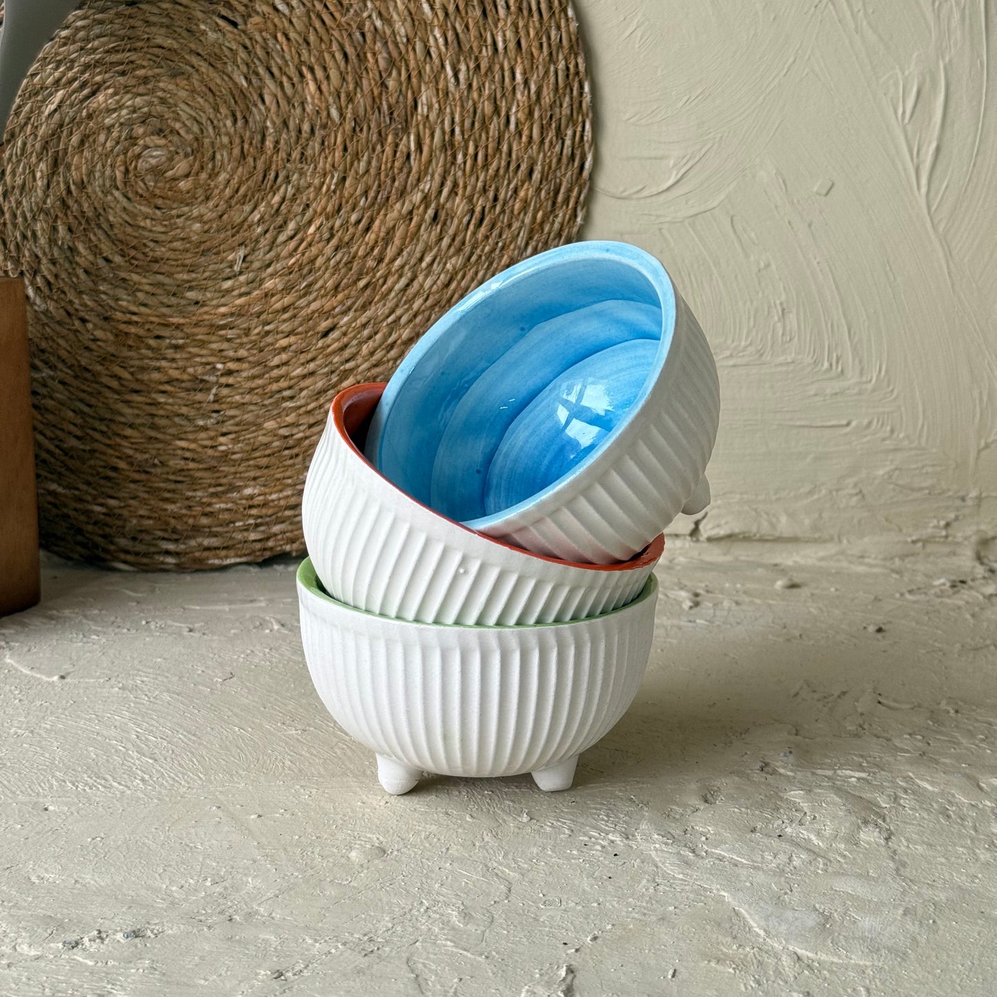 Pasha Çift Renkli Seramik 3 Adet  Çerezlik Lokumluk Seti KOD:0762