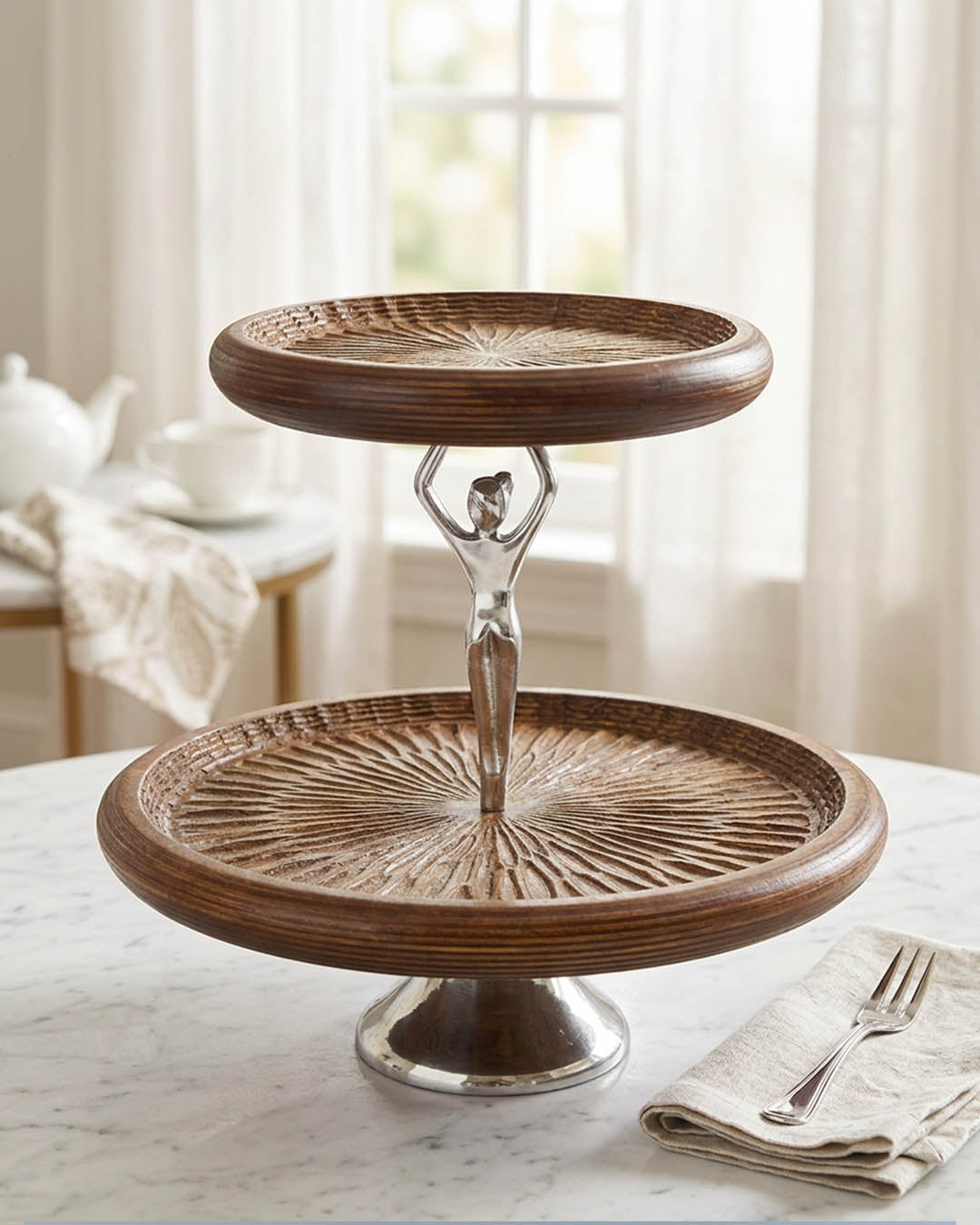 Prestige Collection – Ahşap Dokulu 2 Katlı Lüks Sunumluk” 5032