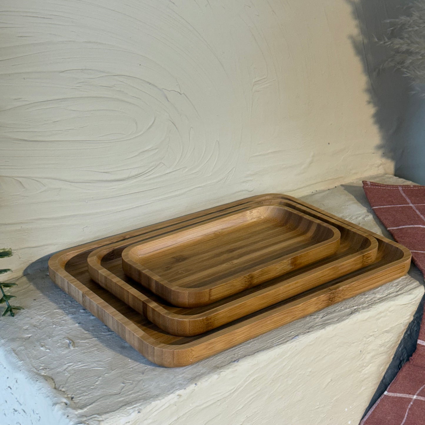 Maperally Bambu 3 Parça Dikdörtgen Sunum Seti KOD:110058-59-60