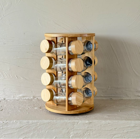 ZBERN Bambu Standlı 16 Adet Baharatlık Seti