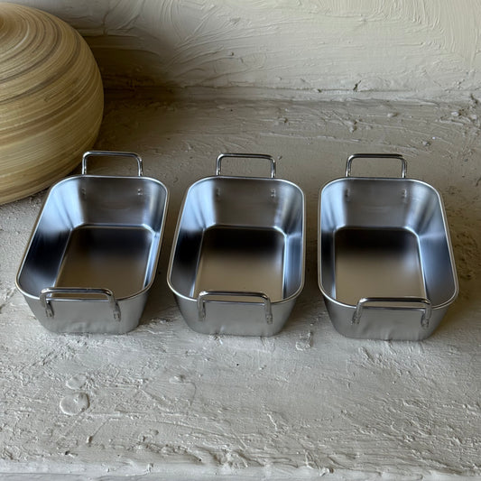 Vadi Metal Dikdörtgen Tutmalı Gümüş Kase Seti 3 Adet KOD:8805