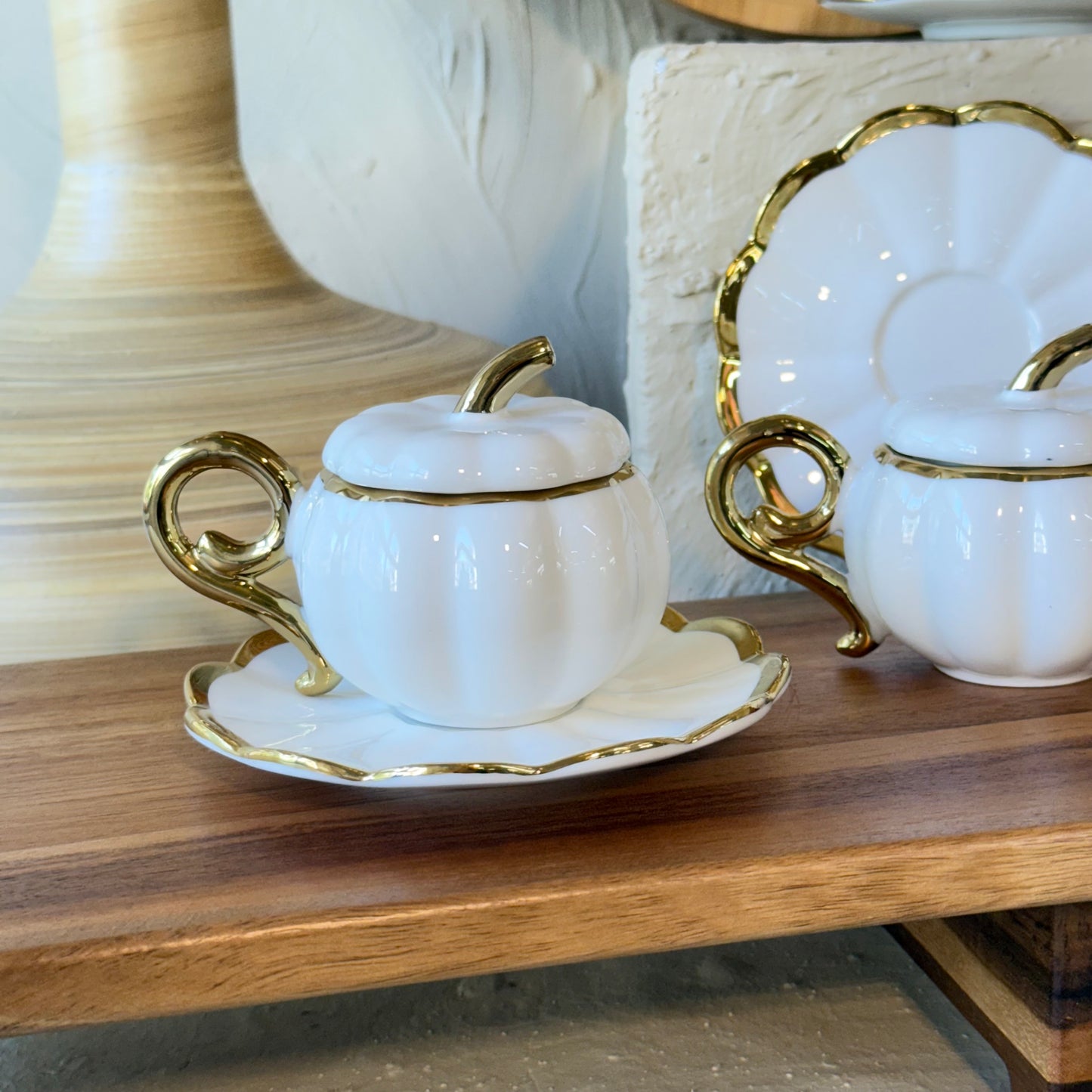 Arow Kabak Model Porselen Kahve Fincan Takımı 6 Kişilik Beyaz