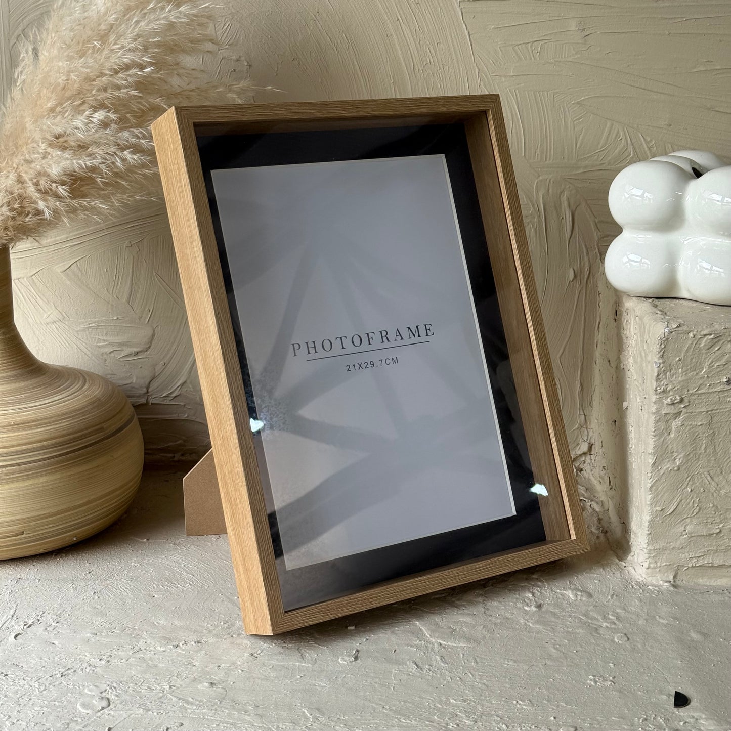 İKAE Ahşap Çerçeve Büyük Boy Çift Camlı KOD:3182-siyah