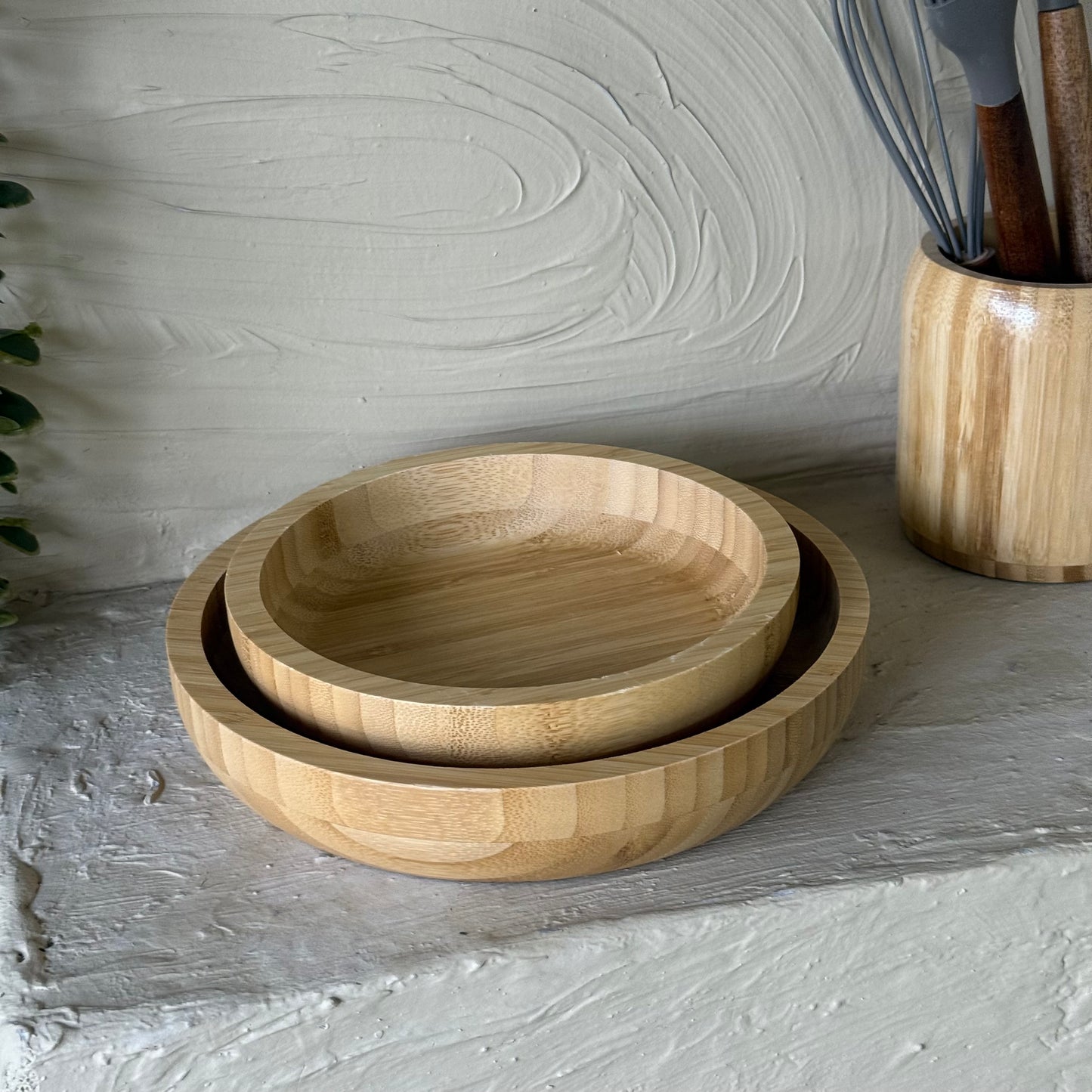 Tutku Bambu Yuvarlak İki Boy Sunumluk 18 cm, 22 cm KOD:41203-02