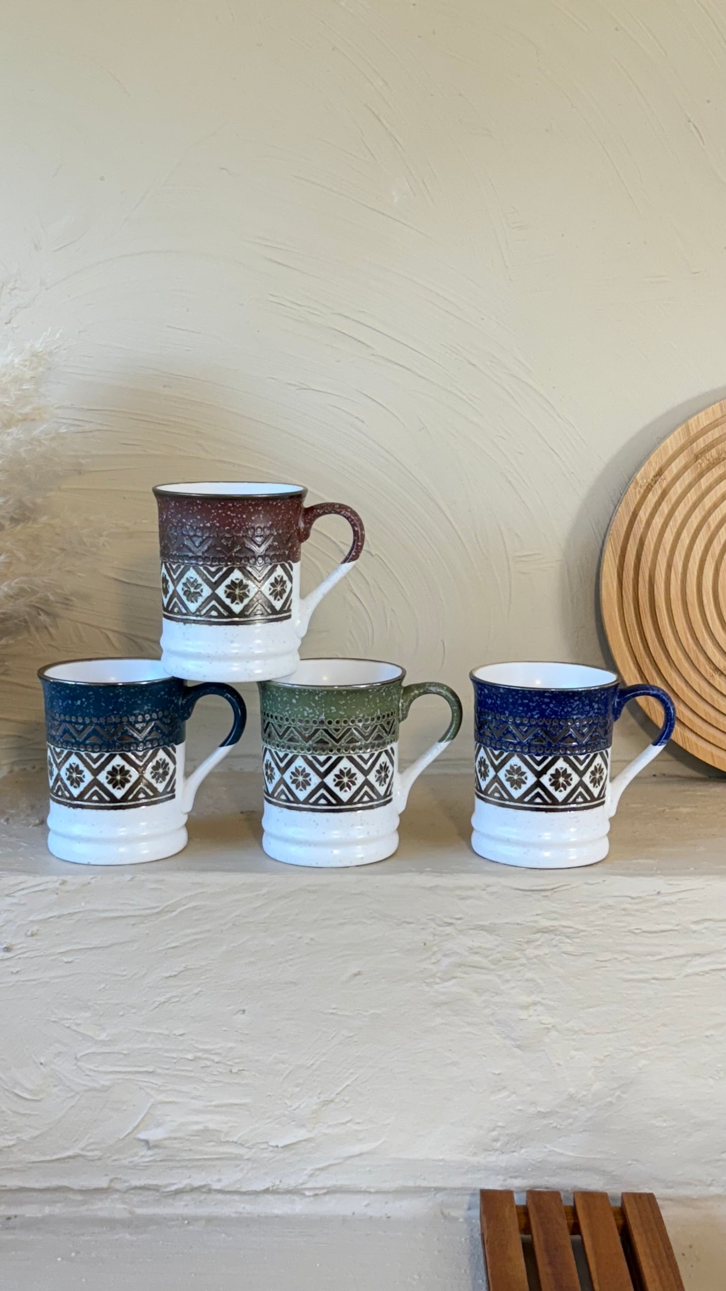 Tutku Porselen Boho Kupa 400 ml Kiremit KOD:3035