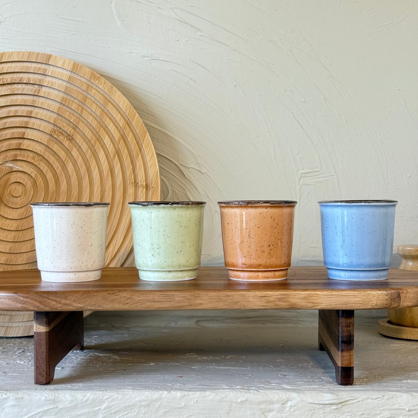 Porline 4 Lü Espresso Kahve Fincan Set Porselen Renkli