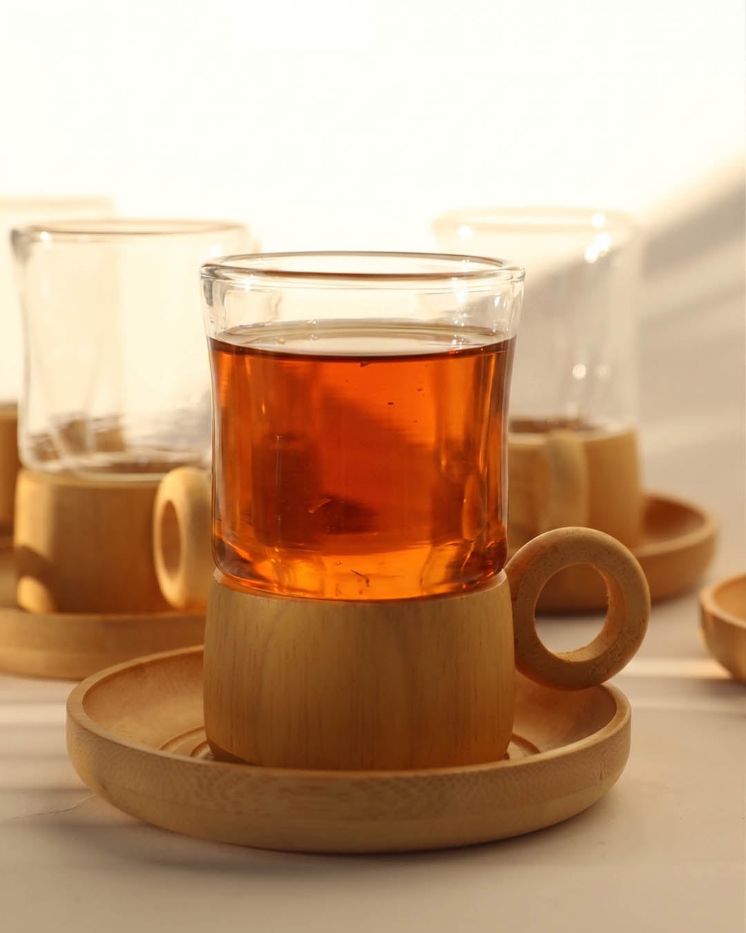 Miter Bambu Altlığı Çay Seti 6 Kişilik KOD:93