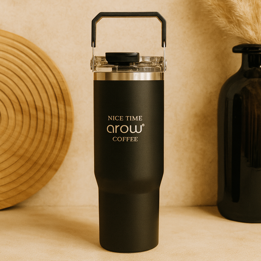 Arow Paslanmaz Çelik Tutmalı Termos Siyah 750 ml
