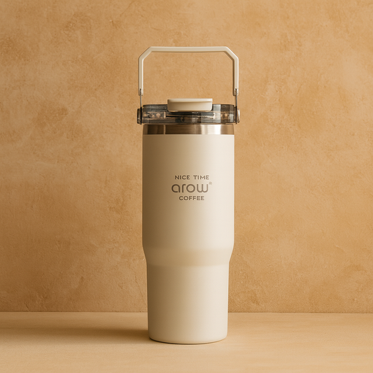 Arow Paslanmaz Çelik Tutmalı Termos Krem 750 ml