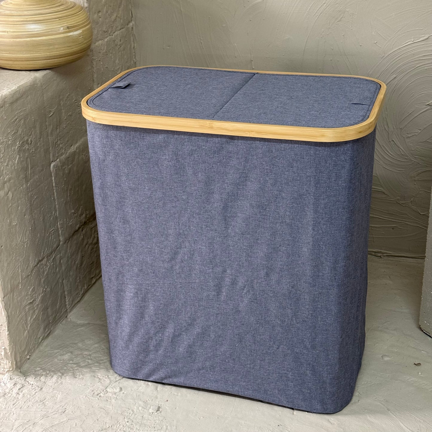 Arow Büyük Boy 2 Cepli Kapaklı Katlanabilir Kirli Çamaşır Sepeti Seti Gri KOD:5021