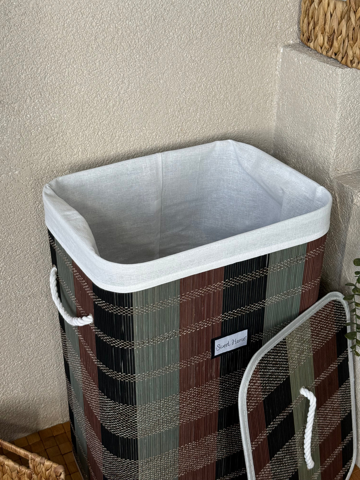 Miray Bambu Dikdörtgen Kirli Çamaşır Sepeti 60x42,5x32 cm KOD:50183