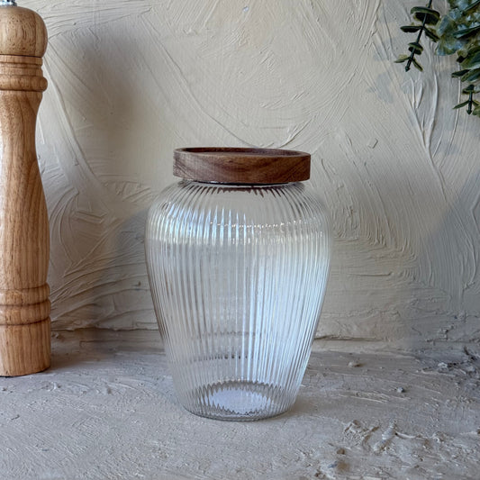 Milary Akasya Ağacı Kapaklı Çizgili Kavanoz KOD:113