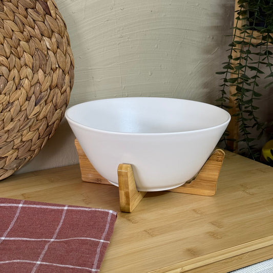 Tully Bambu Standlı Porselen Salata Kase KOD:29