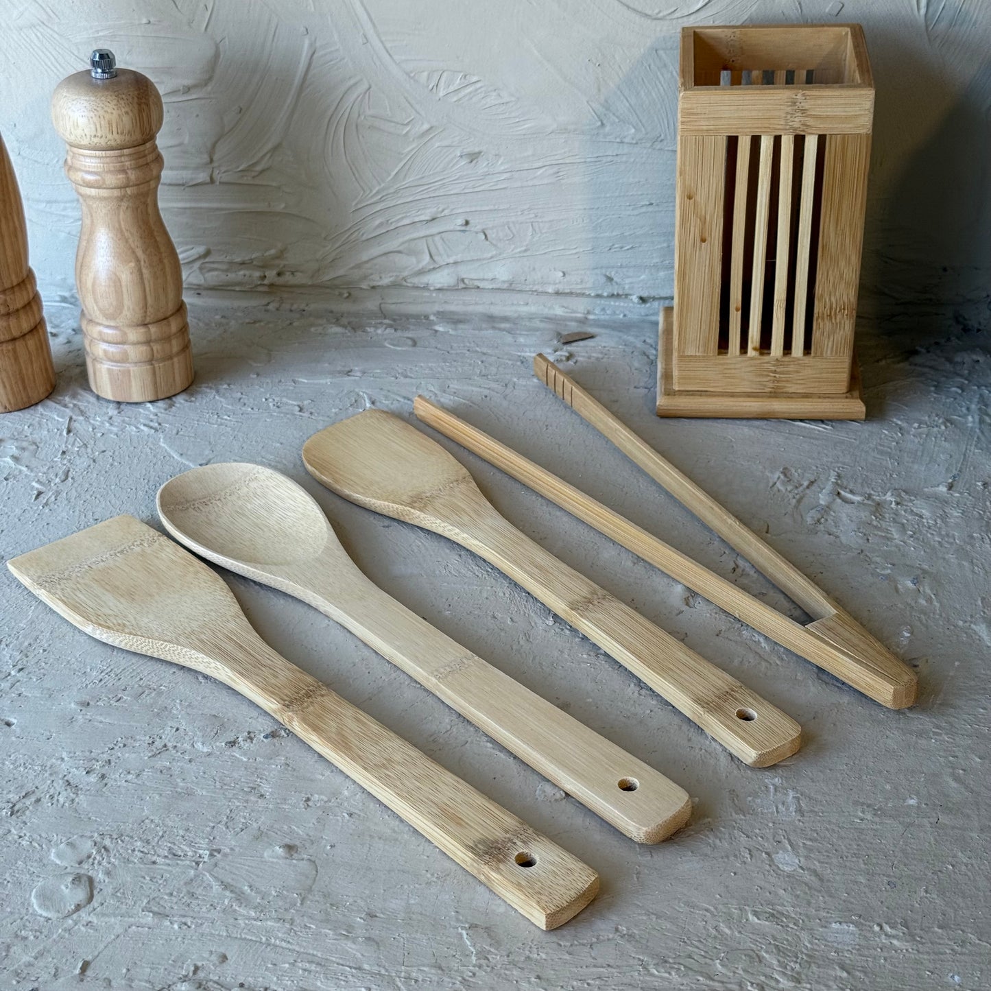 SVR Bambu Standlı Mutfak Kepçe Seti 5 Parça KOD:94065