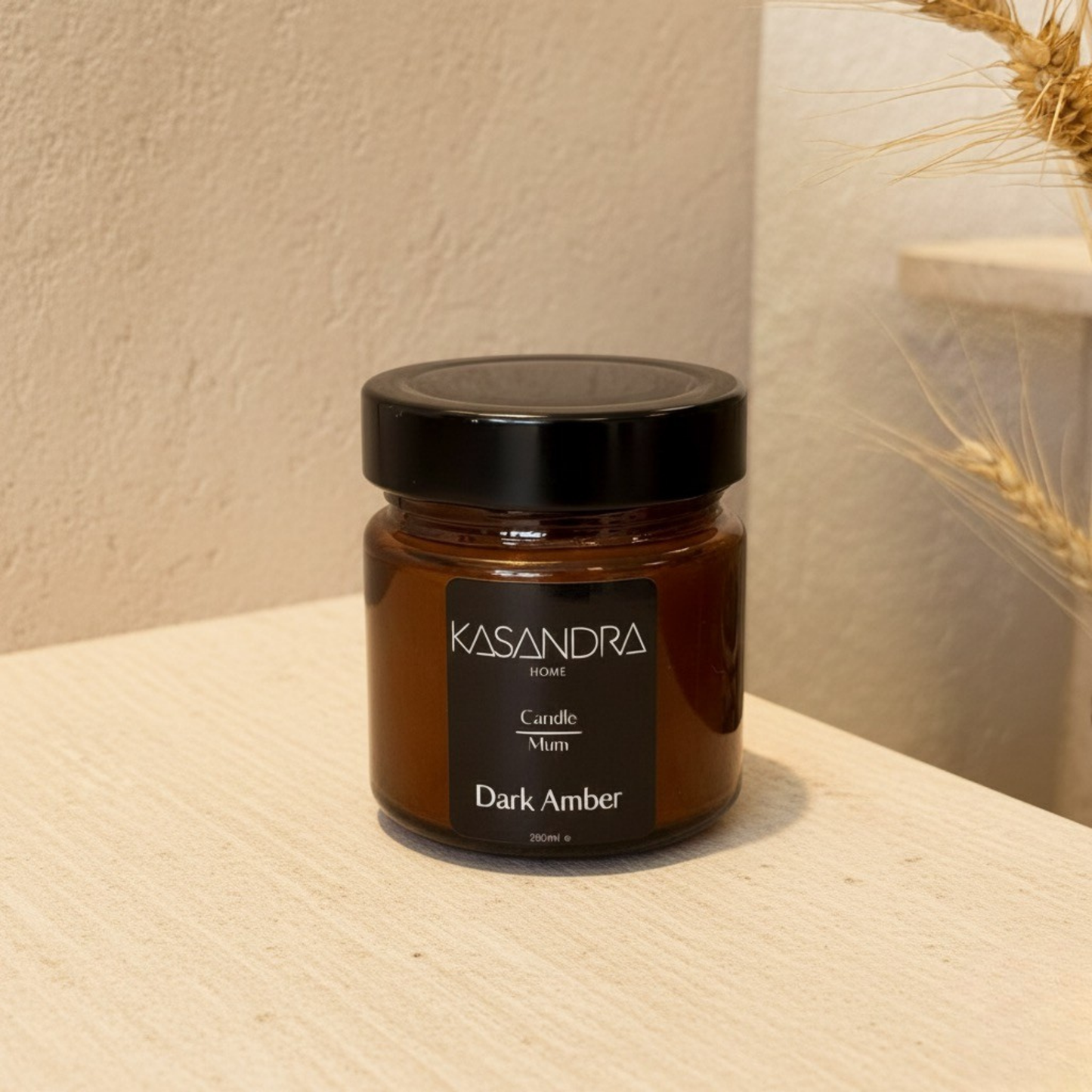 Kasandra Home Darka Amber Mum 250 ML (SİYAH)