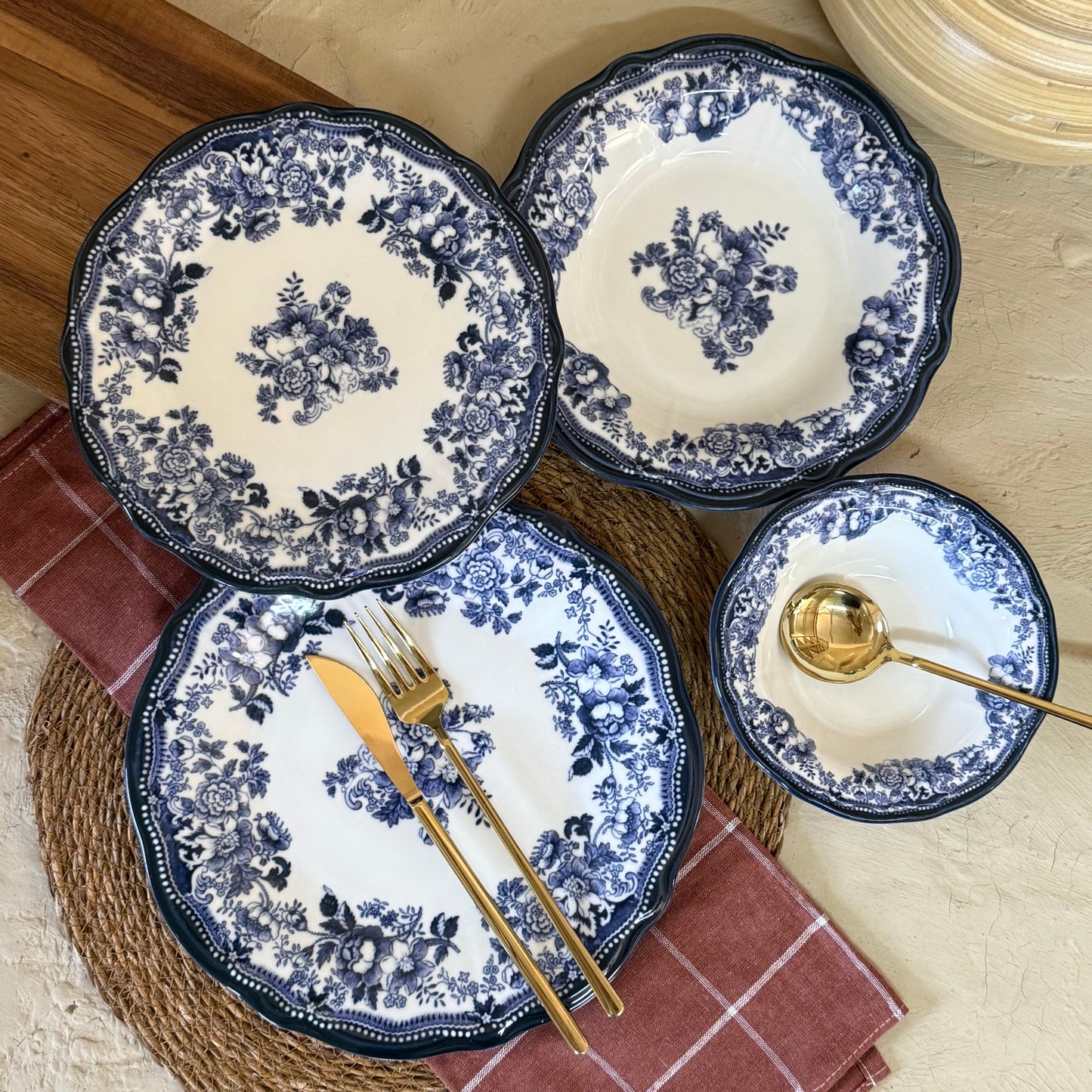 Porser 24 Parça Yemek Takımı 6 Kişilik KOD:VELOUR NAVY-30328