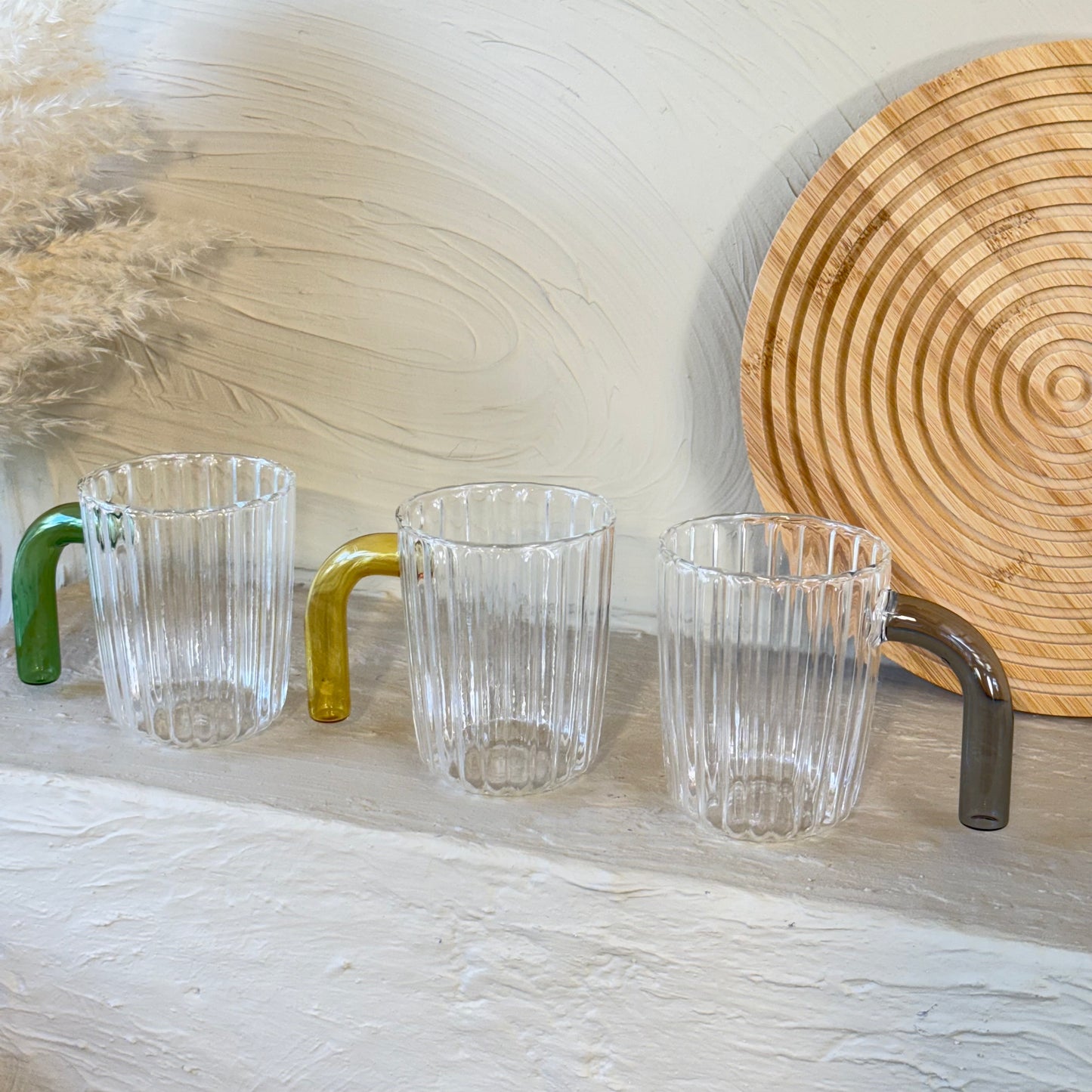 Tutku Borosilikat Cam Kupa Nescafe Seti Renkli Kulp