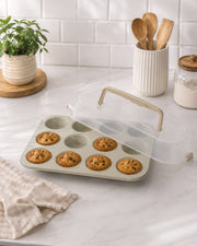 Muffin Kapaklı Kek Kalıbı Dikdörtgen (Krem) 7141