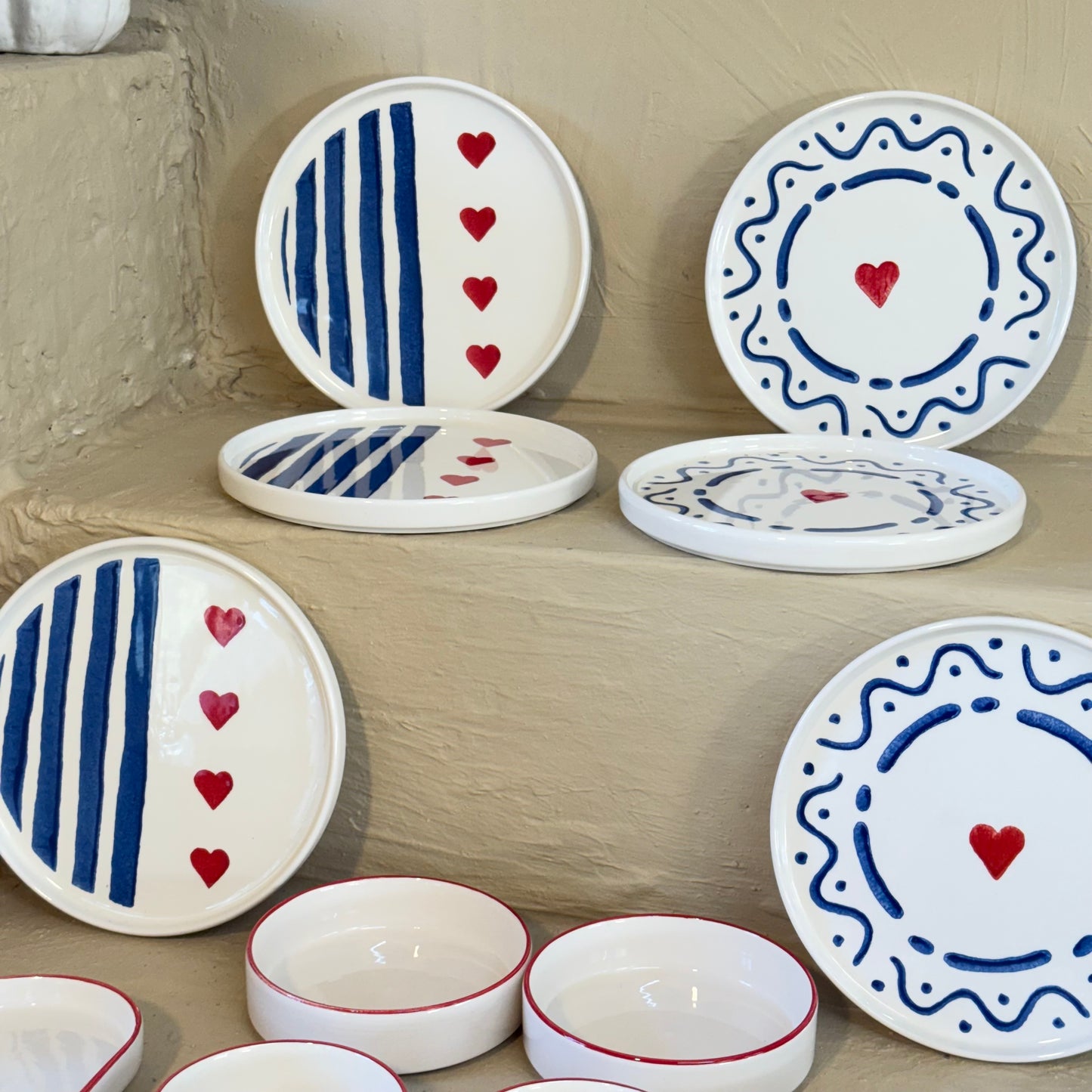 Tutku Blue Heart 14 Parça Kahvaltı Takımı Seti 6 Kişilik