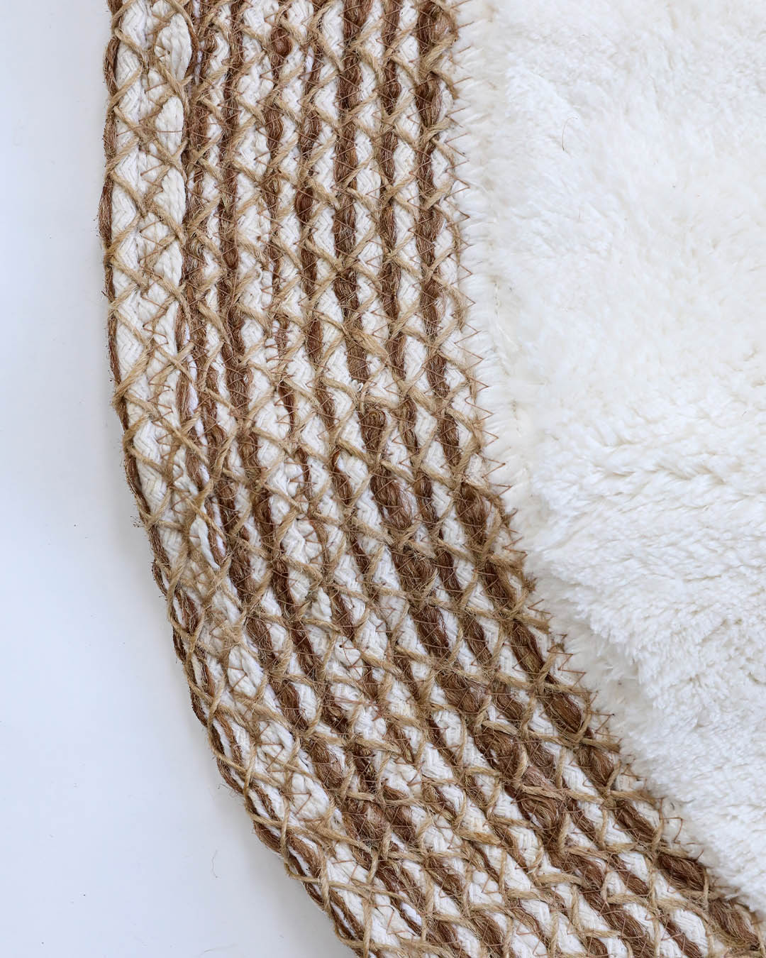 Arven Jüt ve Peluş Oval Halı - Doğal ve Lüks Dokunuş (80x150cm)Kahve